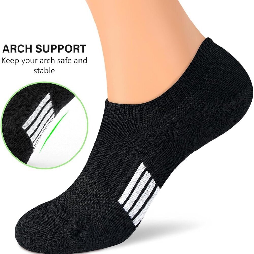No Show Socks Womens Athletic Cushion Ankle Footies Low Cut 5-6 Pairs - Picture 5 of 7